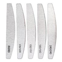 Didmeninis 5 nagų dildymo pagaliukų rinkinys, dvipusis, šiurkštus/smulkus grūdėtumas, pusmėnulio forma, ergonomiškas dizainas, skirtas grožio salonų kokybės rezultatams 1 white