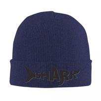 Sharks Bonnet Hats writing Beanie Hats Pattern Knit Hat Autumn Vintage Men Women Outdoor Sport Elastic Cap blue
