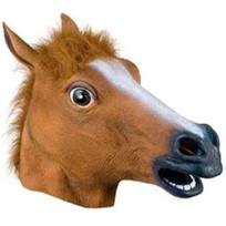 [ShuaWdk] Funny Horse Mask, Halloween Cosplay, Animal Mask, Headgear, Mask, Disguise, Monster, Realistic Rubber Halloween Prop (New Horse Head Mask) brown