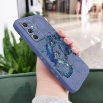 Blue Dragon Phone Case For Samsung Galaxy A56 A36 A26 A55 A35 A25 A15 A05 A05S A54 A34 A24 A14 A04 A04S A04E 4G 5G Cover Samsung A54 5G šviesiai mėlyna spalva