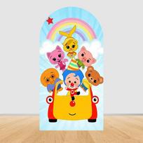 Animacinis Plims Vaivorykštės Cirko Arkos Fono Dangalas Elastingas Audinys Vaikų Gimtadienio Šventė Kūdikio Krikštynos Dekoravimo Reikmenys Rekvizitas 1.6x3.9ft (50x120cm) white