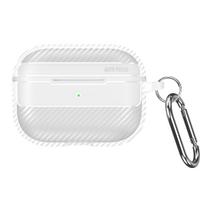 for AirPods Pro 3 Case Carbon Fiber Texture Case with Carabiner & Cleaning Kit Shockproof Wireless Cover for AirPods Pro 3 For Airpods Pro 3 balta