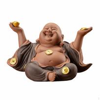 Laughing Buddha Statue Tranquil Design Maitreya Ornament Good Gift Ceramic Figurine for smėlinė