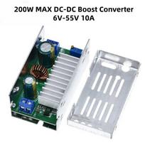 1 vnt. 6V-55V 10A pakeliantis įtampos įkroviklis Maitinimo šaltinio modulis su aliuminio korpusu Dėžutė Maks. 200W DC-DC pakeliantis keitiklis as the picture