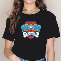 Mom Patrol marškinėliai Šeimos gimtadienio dovana Motinos diena Harajuku Kasdienis laisvalaikio gatvės stiliaus drabužis Didelio dydžio moterims moterų viršutinė dalis L blue