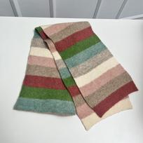Gentle Korean version of the atmosphere, warm and versatile, contrasting stripes, including knitted scarves, female autumn and winter couple scarves gray