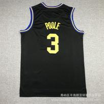 Embroidered Golden State Warriors Jersey 3 Jordan Poole Basketball Uniform Men Women Medium