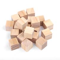20Pcs Natural Square Wooden Blocks Cubes for DIY Crafts Handmade Woodcrafts Toy Home Decor 20mm