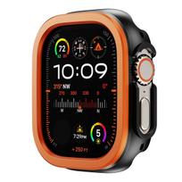 Aliuminio lydinio metalas + TPU dėklas Apple Watch Ultra 1/2/3 49mm apsauginiam rėmeliui apple Watch Series 11 10 9 8 7 6 5 46mm 42 45 41mm 41mm Series 9 8 7 oranžinė