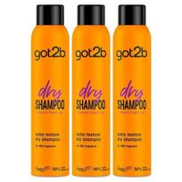 3x Schwarzkopf Got2b Fresh It Up TEXTURE Dry Shampoo 200ml