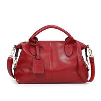 SHELKSBAG Soft Leather Womens Bag Elegant Boston Shoulder Bag 2025 Autumn Winter New Trendy Commuter Casual Small Crossbody Bags 32X10X20CM brown