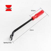 Car Interior Trim Panel Removal Tool Set - Plastic Clips, Fasteners, Pry Bars, and Screwdrivers. red