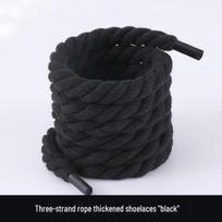 Air Force 1 Trijų gijų kanapių virvės raišteliai - Stori Juodi Samurai Dunk, Juodi Smėlio spalvos, 7 mm, Apvalūs, 1 pora. 140cm black