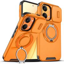 Armor Case For Xiaomi Poco X7 X6 M8 X8 Pro Max Magnetic Ring Holder Slide Lens Protect Cover For Redmi  A7 Pro Note 15 Pro Plus For Note 15 Pro Plus orange