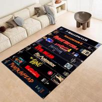 VIKAMA Classic Retro Horror VHS Tape Area Rug, Distressed and Machine-Washable Floor Mat, Living Room Rug, Home Decor 80cm x 120cm gray