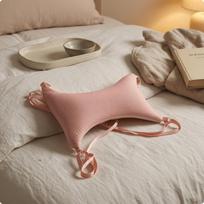 Chest Support Pillow Ergonomic Contoured Adjustable Straps for Bed Upgraded Pink beige