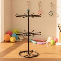 2-Tier Display Stand with Hooks | Rotating Stand, Tabletop, for Craft S juoda