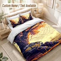 Warhammer 40K Bedding Set, 1 Duvet Cover & 2 Pillowcases Soft Comfortable Bedroom Home Textile Decor 135cmx200cm beige