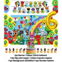 Incredibox-Sprunki Theme Kids Birthday Party Decoration Supplies Latex Balloon Cake Topper Background Banner Baby Shower Gifts