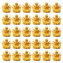 30Pcs Mini Gold Buddhas Statues Bulk Small Resin Sakyamuni Figurines Tiny Figures Ornament Home Office Decoration