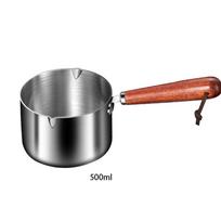 New Stainless Steel Hot Oil Pot Milk Pan Stainless Steel Sauce Small Saucepan Cooking Boiling Butter Warmer Melting Kitchen Pan gray