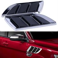 Car Side Air Flow Vent Fender Hole Cover Intake Grille Duct Decoration Sticker gray
