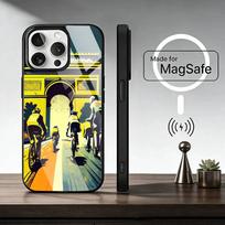 Tour De F-France Dviračio Telefono Dėklas Skirtas iPhone 17, 16, 15, 14, 13, 12, 11 Plus, Pro Magnetinis Magsafe Belaidžiam Įkrovimui iPhone15Plus black