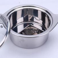 Stainless Steel Single-Serve Hot Pot for Commercial Shabu-Shabu black