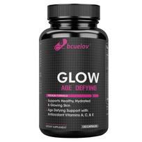 Bcuelov Glow Supplement, Resveratrol Alpha Lipoic Acid L‑Glutathione Collagen Hyaluronic Acid with Vitamins A C E, 120 Vegetable Capsules 120 Capsules