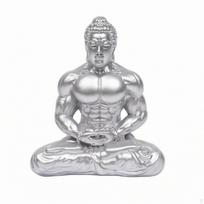 Buddha Statue with Lustrous Finish Polyresin Meditating Peaceful Meditation Figurine sidabras