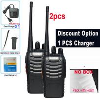 2PCS Baofeng BF 888S Walkie Talkie UHF BF888S Long Range Two Way Ham Portable Radio Transceiver for Hunting Hotel Receiver USB Plug