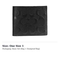 COACH 3-in-1 piniginė Veršio odos piniginė Mini vyriška Juoda CR957-BLK One Size 1 black