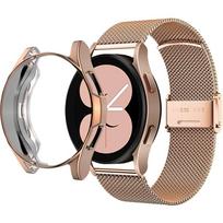 Bracelet + Case for Samsung Galaxy Watch 4 Classic 42mm, Rose Gold