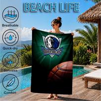 DALLAS BASKETBALL TEAM Beach Towel, Microfiber Beach Towel, Perfect For Pool, Beach, Travel, Home Decor Beach Party Fan gifts 70cmx140cm(27x55inch) white