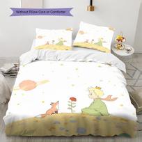 Mažojo princo rašto patalynės antklodės komplektas Namų dekoravimas Dovana (1 * antklodės užvalkalas + 2 * pagalvės užvalkalai be šerdies) 135x200cm