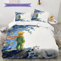 Mažojo princo rašto patalynės antklodės komplektas Namų dekoravimas Dovana (1 * antklodės užvalkalas + 2 * pagalvės užvalkalai be šerdies) 135x200cm