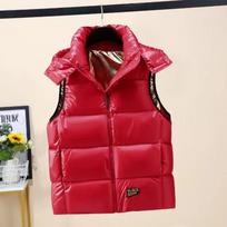 Internet celebrities black and gold down cotton live hat vest men and women wear new autumn and winter thickened warm vest 3XL red