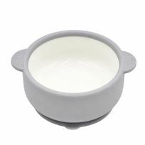 with Silicone Suction Cup Baby Feeding Bowl Ceramic Baby Dish  Baby Feeding grey bowl