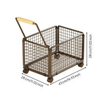 Storage Basket Cart Swivel Wheels Rolling Organizer Mesh for Dorm Rooms M