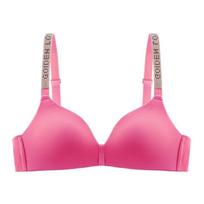 Women's Summer Sexy Letter Shoulder Strap Small Chest Gathers No Trace To Receive A Pair of Breast Adjustment Underwear 38/85AB pink