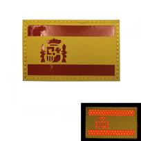 Outdoor Reflective Burgundy Cross Velcro Patch - Luminous Spanish Flag brown