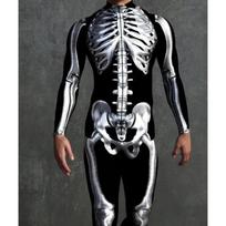 Vyriškas Helovino Cosplay Kostiumas Karnavalas Cyberpunk Steampunk Meninis Raštas Seksualus Aptemptas Kombinezonas Pasirodymui Zentai Kostiumas Bodis Kids L black