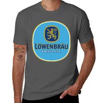 Lowenbrau alaus daryklos marškinėliai mieli drabužiai prakaitui atsparūs dideli viršutiniai drabužiai fruit of the loom vyriški marškinėliai XL blue