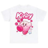 Kirby Laimingas Kirby Marškinėliai Vintažiniai Juokingi Harajuku Hip Hop Laisvi Medvilniniai Gatvės drabužiai Vyrams Moterims Laisvalaikio Universalūs Linksmi Unisex Marškinėliai XXXXL pink
