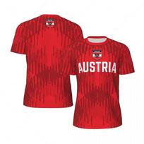 Austrijos Flag Football Marškinėliai Vyrams Madingi Vasariniai Nacionalinis Herbas 3D Spausdintas Džersis Laisvalaikio Greitai Džiūstantys Kvėpuojantys T-shirt Viršūnės 2XL red