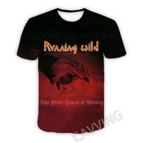 New Fashion Women/Men's 3D Print  Running Wild Rock  Casual T-shirts  Hip Hop Tshirts Harajuku Styles Tops Clothing XL black