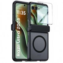 Matinis magnetinis dėklas Motorola Razr 70 Ultra, integruotas ekrano ir galinio dangtelio apsaugas, smūgiams atsparus apsauginis korpusas Razr 60 Pro Opp Bag&For Motorola Razr70 Pro juoda