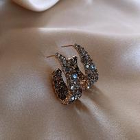 Black Crystal Drop Dangle Earrings for Women Charm Shiny Zircon Hoop Earring Eardrop Wedding Jewelry Gifts juoda