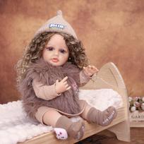 55cm Reborn Babies Doll Full Silicone Vinyl Newborn Dolls Reborn Girl Gifts Early Educational Playmate KEIUMI Toy 22 inch about 55 cm brown