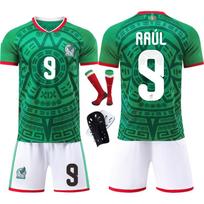 2026 World Cup Mexico Home Jersey 4 9 11 Kids Soccer Uniform New 26 yards žalia